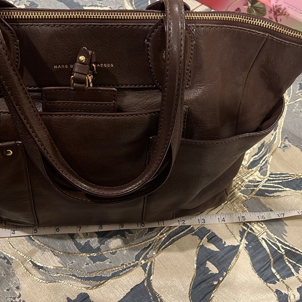 Marc Jacobs Brown Leather Tote with Gold Hardware - Picture 10 of 10
